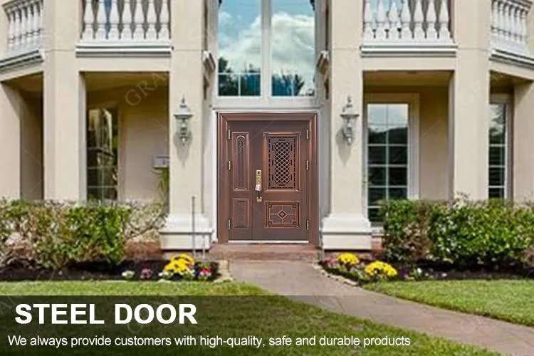 Aluminum Casting for Main Entrance Wooden Doors Custom Entry Doors