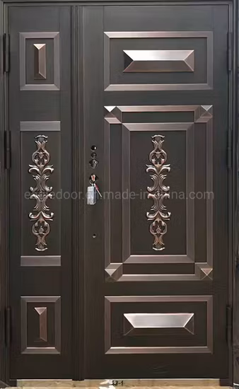Africa Luxury House Front Copper Door Home Exterior Security Metal Bronze Door