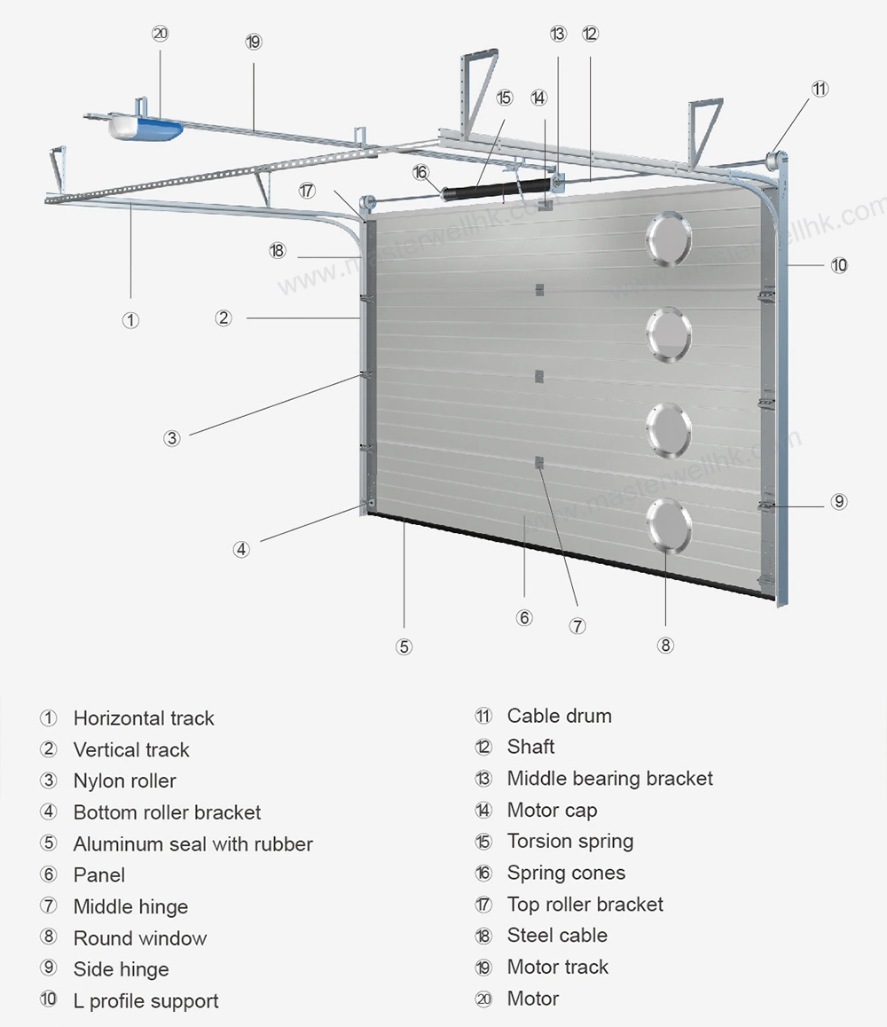 Aluminum Die Casting for Garage Door Cast-Aluminum Door with 100% Safety