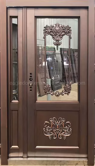 Africa Luxury House Front Copper Door Home Exterior Security Metal Bronze Door