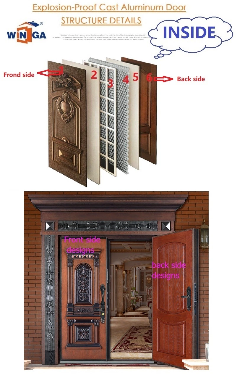 Villa Sun Proof Cast Aluminum Board Safety Copper Door (WG-FB-07)