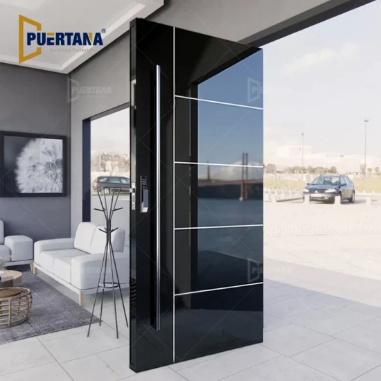 Luxury Cast Aluminum Aluminium Black Stainless Steel Exterior Main Entrance Entry Door