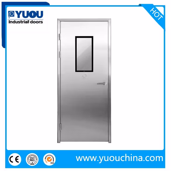 GMP 304 Stainless Metal Iron Galvanized Steel Hygiene Clean Room Flush Swing Entry Fire Security Doors for Interior/Food/Hospital/Pharmaceutical/Laboratory