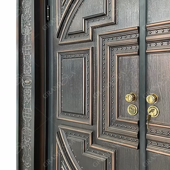 Aluminum Casting for Main Entrance Wooden Doors Custom Entry Doors