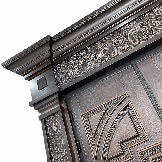 Aluminum Casting for Main Entrance Wooden Doors Custom Entry Doors