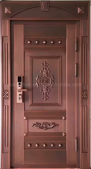 Royal Luxury House Front Copper Door Home Exterior Security Metal Bronze Door