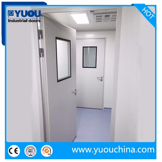 GMP 304 Stainless Metal Iron Galvanized Steel Hygiene Clean Room Flush Swing Entry Fire Security Doors for Interior/Food/Hospital/Pharmaceutical/Laboratory
