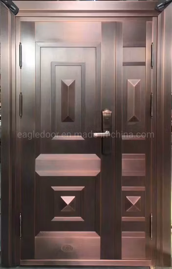 Royal Luxury House Front Copper Door Home Exterior Security Metal Bronze Door