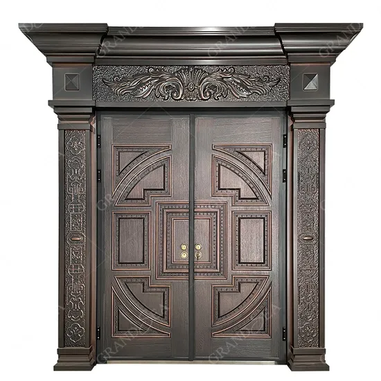 Aluminum Casting for Main Entrance Wooden Doors Custom Entry Doors