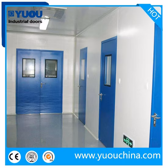 GMP 304 Stainless Metal Iron Galvanized Steel Hygiene Clean Room Flush Swing Entry Fire Security Doors for Interior/Food/Hospital/Pharmaceutical/Laboratory