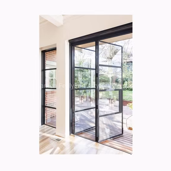 French Style Thermal Break Interior Exterior Wrought Iron Double Door