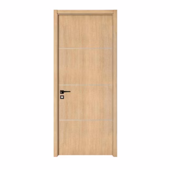 Decorated Aluminum Stripes Insert Wooden Door